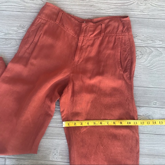 SUGAR PRODUCT Burnt Orange Linen Rayon Trouser - Picture 6 of 15